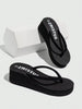 Women's Fashionable, Casual, Comfortable Black Color Flat Sole Slipper Sandals. Slip Resistant, Suitable For Indoor & Outdoor Use