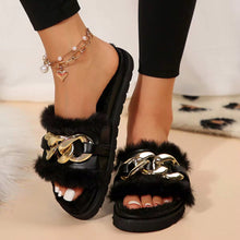 Load image into Gallery viewer, Open Toe Furry Sandals For Women - Fluffy &amp; Winter-Ready Design
