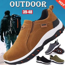 Load image into Gallery viewer, Men Fashion Brand Waterproof Hiking Shoes Leather Outdoor Sneakers For Men Flat Sport Casual Shoes Non-Slip Cilmbing Shoes  Plus Size
