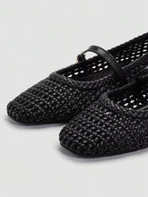 Load image into Gallery viewer, ADAMUMU Oversized Women's Fashion Handmade PU Material Woven High-End Mary Jane Ballet Shoes, Single Strap With Metal Buckle, Woven Breathable, Comfortable Flat Sole, Women's Daily Commute / Vacation Casual Wear Shoes