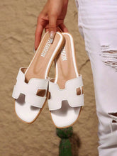 Load image into Gallery viewer, Women's H-Strap Flat Sandals Square Toe Casual Slippers Summer Beach Vacation Essential Solid Color Bohemian