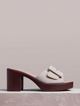 Load image into Gallery viewer, Styleloop Square-Buckled Thick-Heeled Mules Slippers, Wedge-Heeled Platform Shoes, Bohemian Vacation Style, French Elegance, Summer Beach Shoes