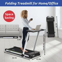 Load image into Gallery viewer, Redliro Folding Treadmills with Desk Adjustable Height 265 lb 2.25HP Walking Machine for Home Office