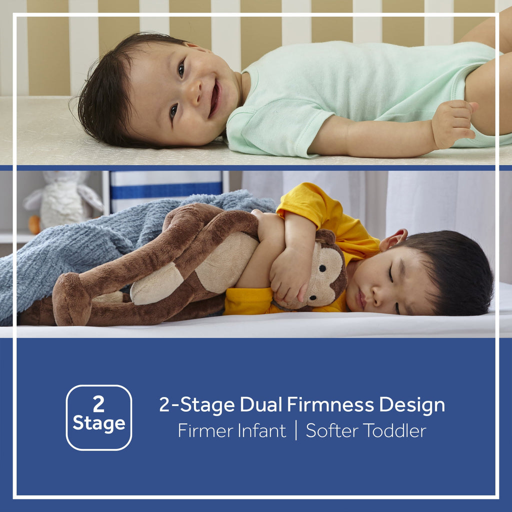 Ortho Rest Premium 2-Stage150 Coil Crib and Toddler Mattress. Gray