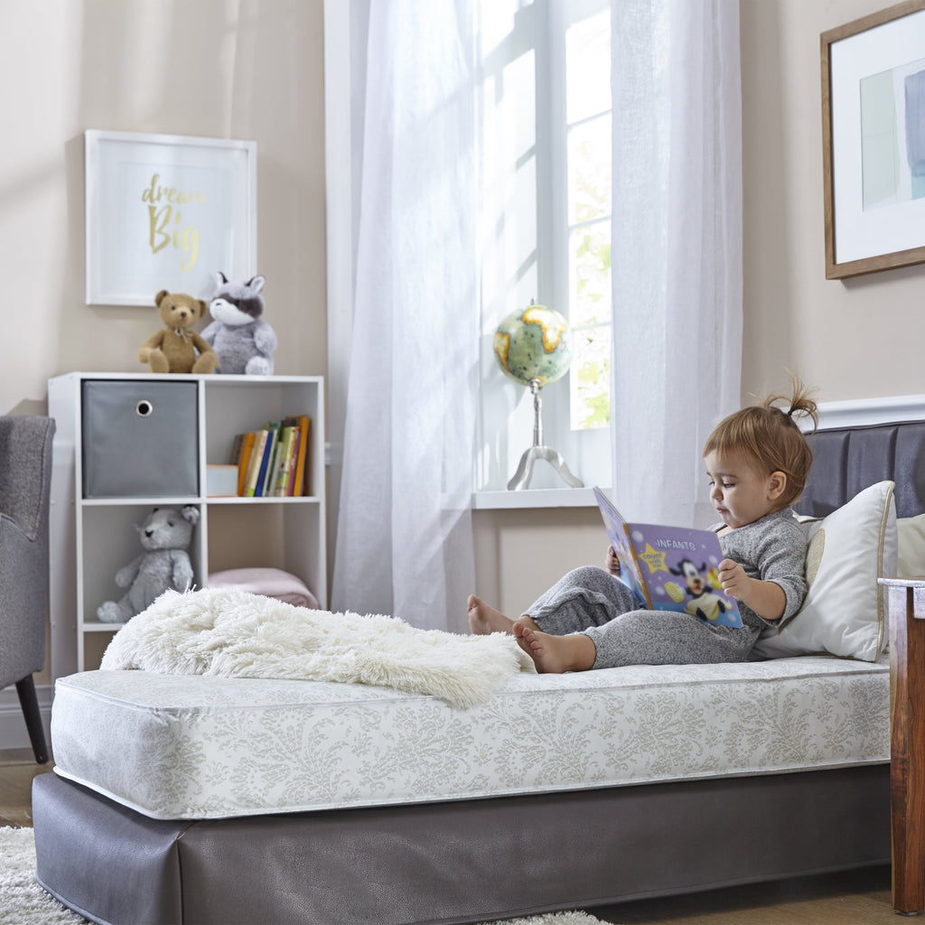 Ortho Rest Premium 2-Stage150 Coil Crib and Toddler Mattress. Gray