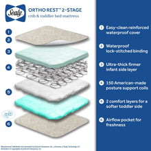 Load image into Gallery viewer, Ortho Rest Premium 2-Stage150 Coil Crib and Toddler Mattress. Gray