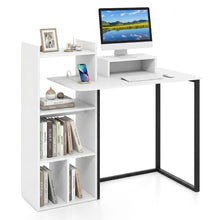 Load image into Gallery viewer, Tangkula 43.5" Study Desk with Ergonomic Monitor Stand &amp; Storage Shelves